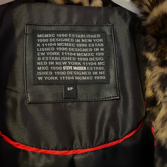 steve madden leopard faux fur coat - Picture 3 of 4